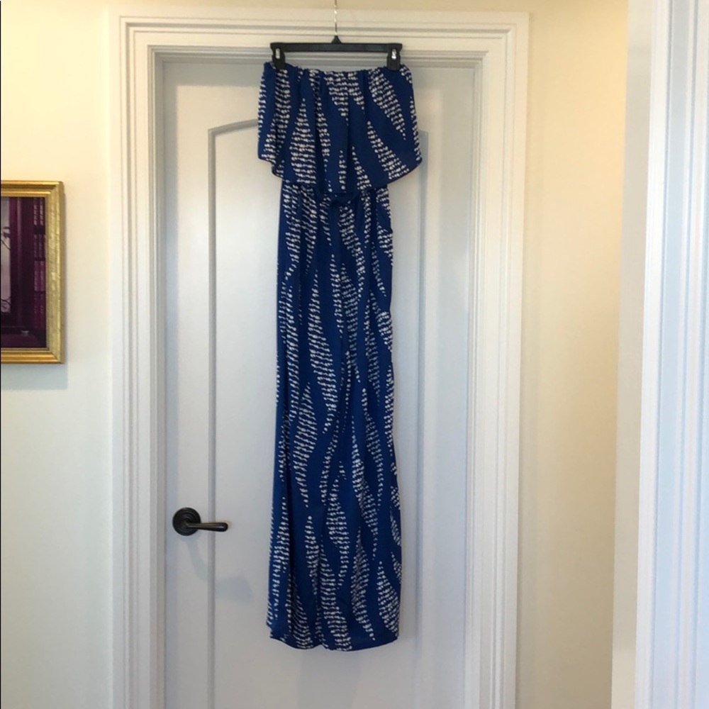 VICI NWOT size S, cobalt blue pattern jumpsuit